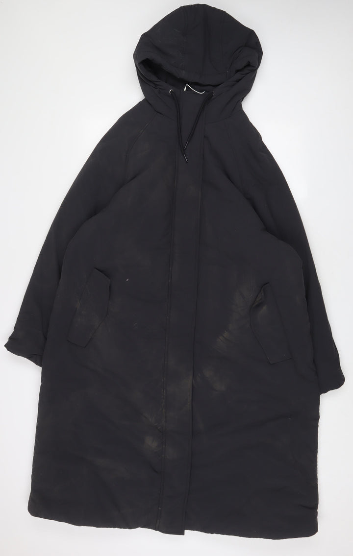 Marks and Spencer Mens Grey Quilted Coat Size L Zip
