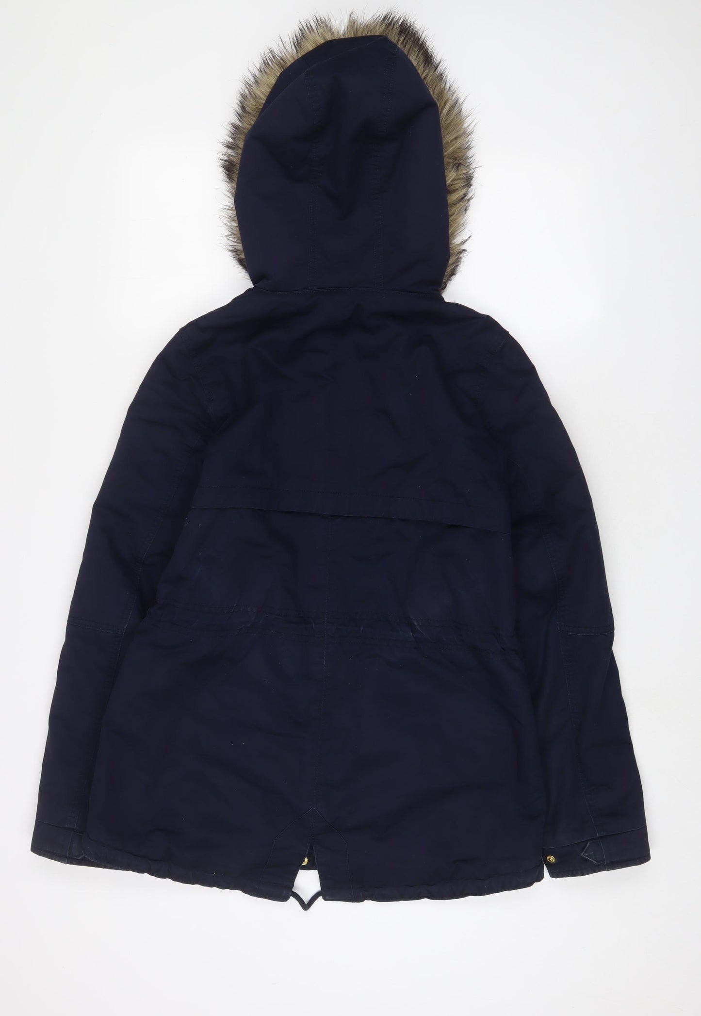 H&M Womens Blue Parka Coat Size 8 Zip