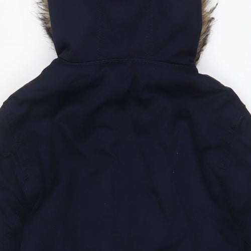 H&M Womens Blue Parka Coat Size 8 Zip