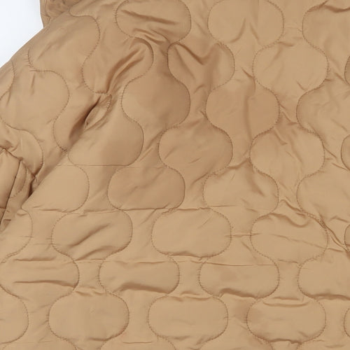 Michelle Keegan Womens Beige Quilted Coat Size 16 Snap