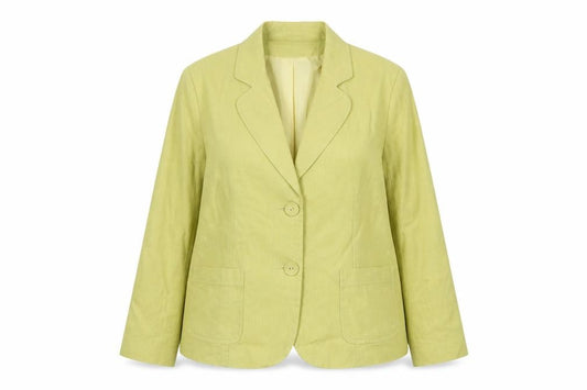 Front view of Classics women’s green jacket blazer, size UK 18, button