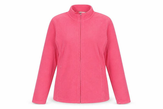 Front view of Marks & Spencer women’s pink jacket, size UK 10, zip
