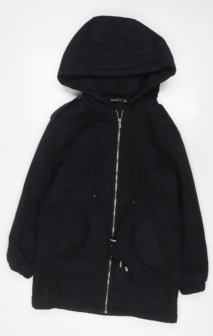 Boohoo Womens Black Jacket Coat Size 6 Zip