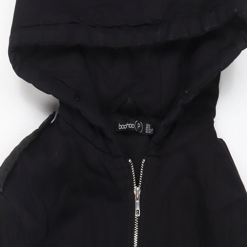 Boohoo Womens Black Jacket Coat Size 6 Zip