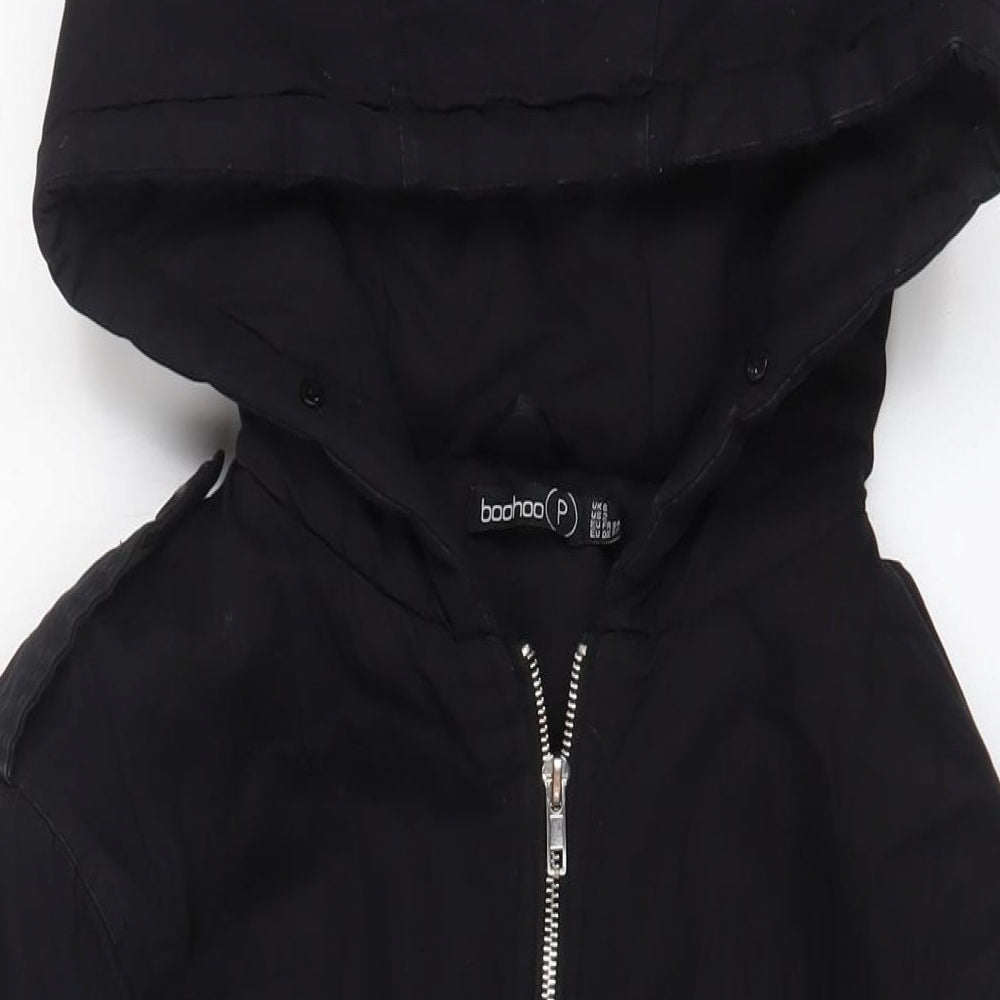 Boohoo Womens Black Jacket Coat Size 6 Zip