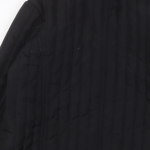 Eivissa Womens Black Quilted Jacket Size M Snap