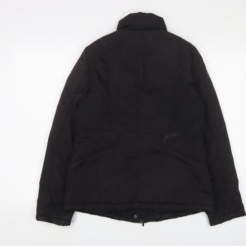 BHS Womens Black Quilted Jacket Size 12 Zip