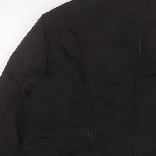 BHS Womens Black Quilted Jacket Size 12 Zip