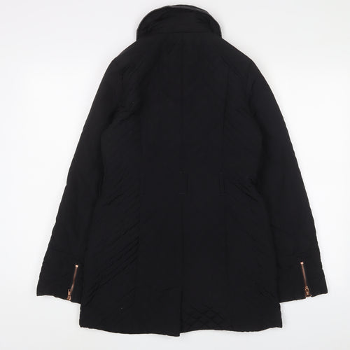 NEXT Womens Black Quilted Jacket Size 8 Zip