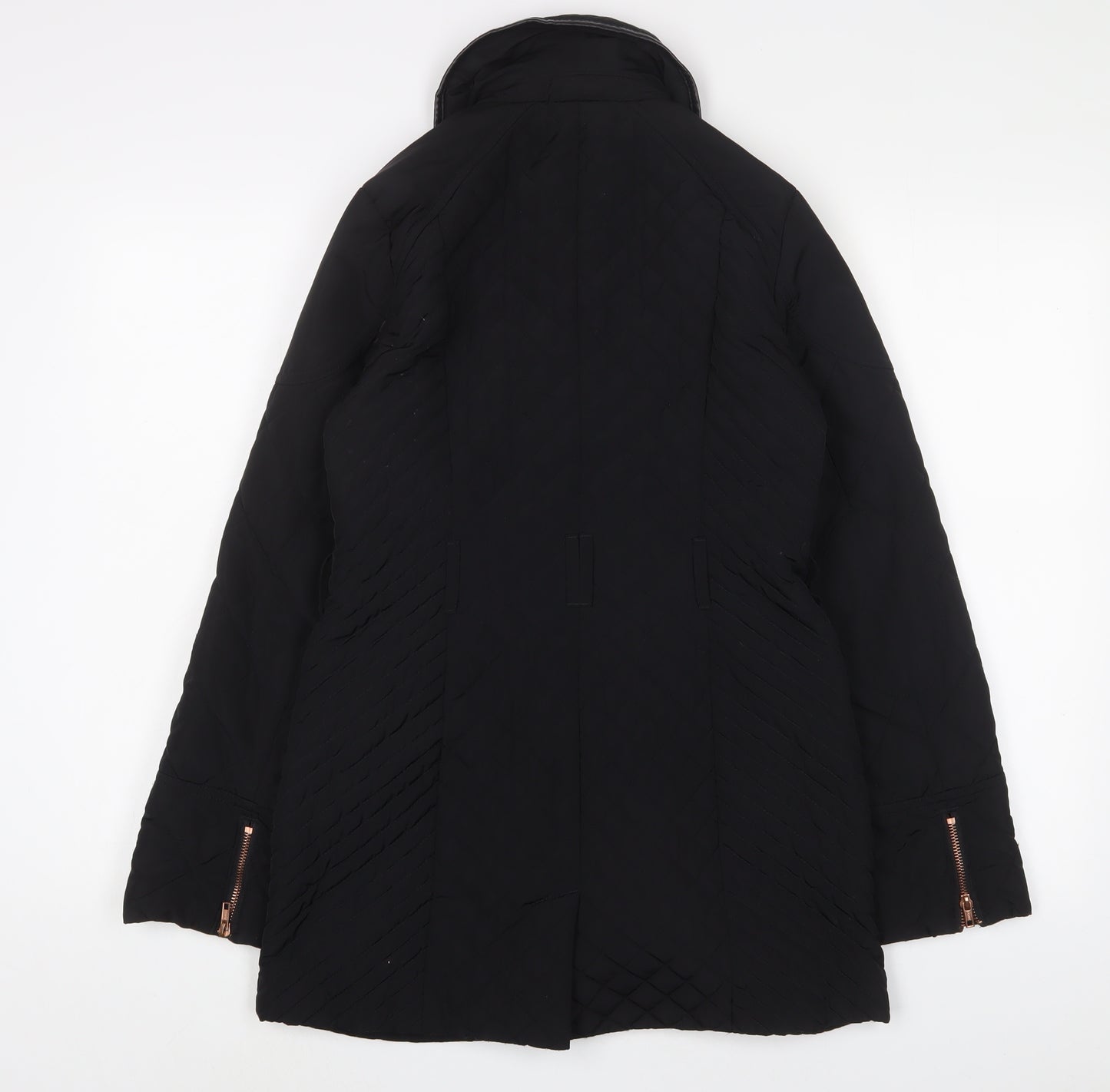NEXT Womens Black Quilted Jacket Size 8 Zip