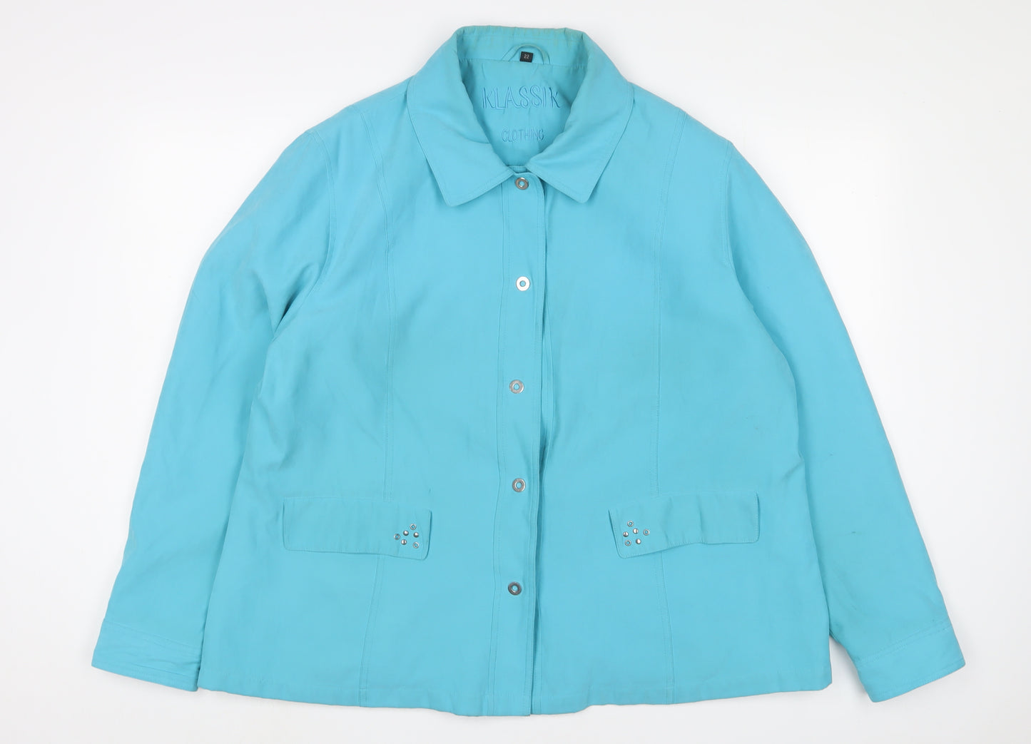 klassik Womens Blue Jacket Size 22 Zip