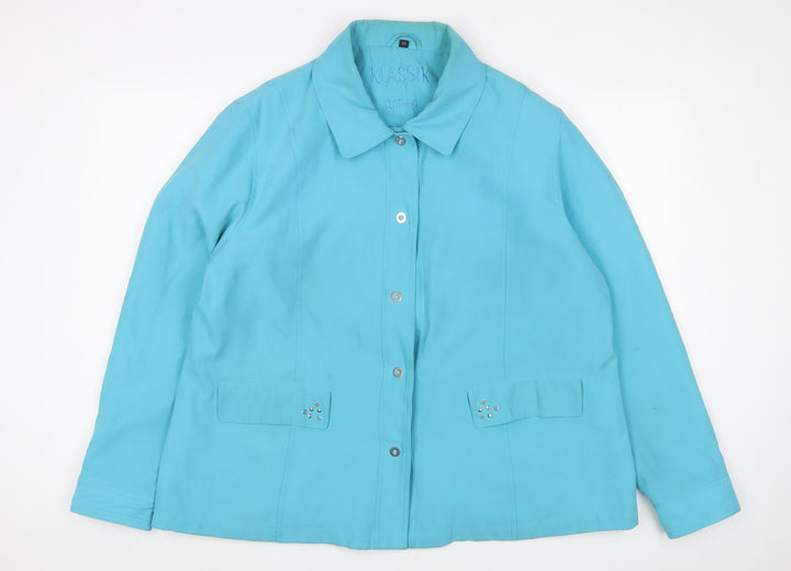 klassik Womens Blue Jacket Size 22 Zip