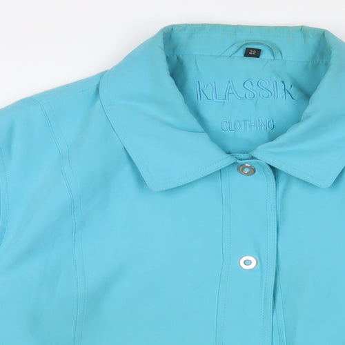klassik Womens Blue Jacket Size 22 Zip