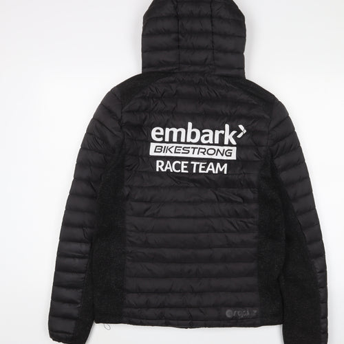 EMBARK Mens Black Puffer Jacket Jacket Size S Zip - Logo, Pockets