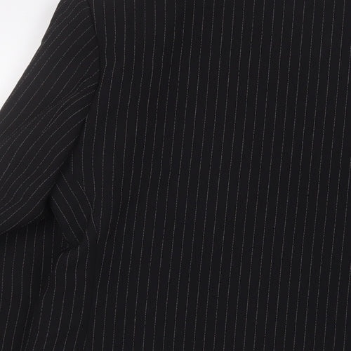 For Women Womens Black Striped Jacket Blazer Size 14 Button