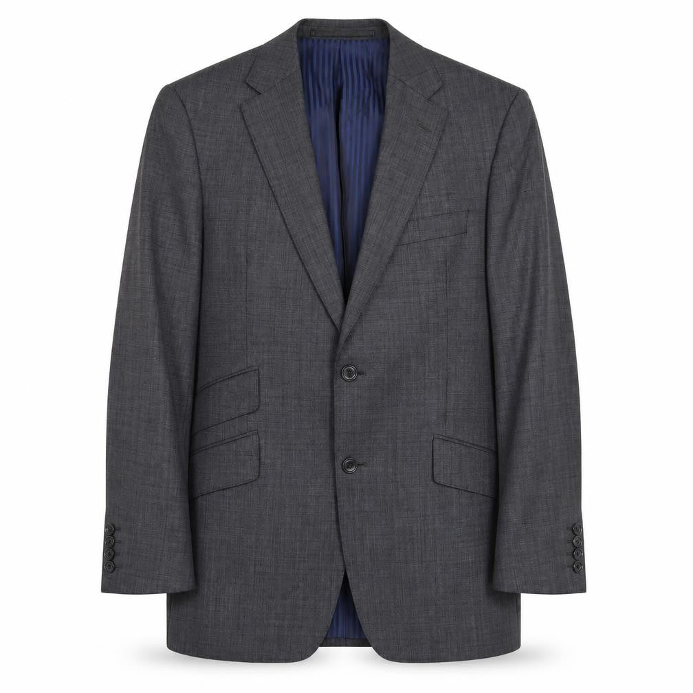 Front view of Marks & Spencer men’s grey polyester jacket suit jacket, size 40, regular