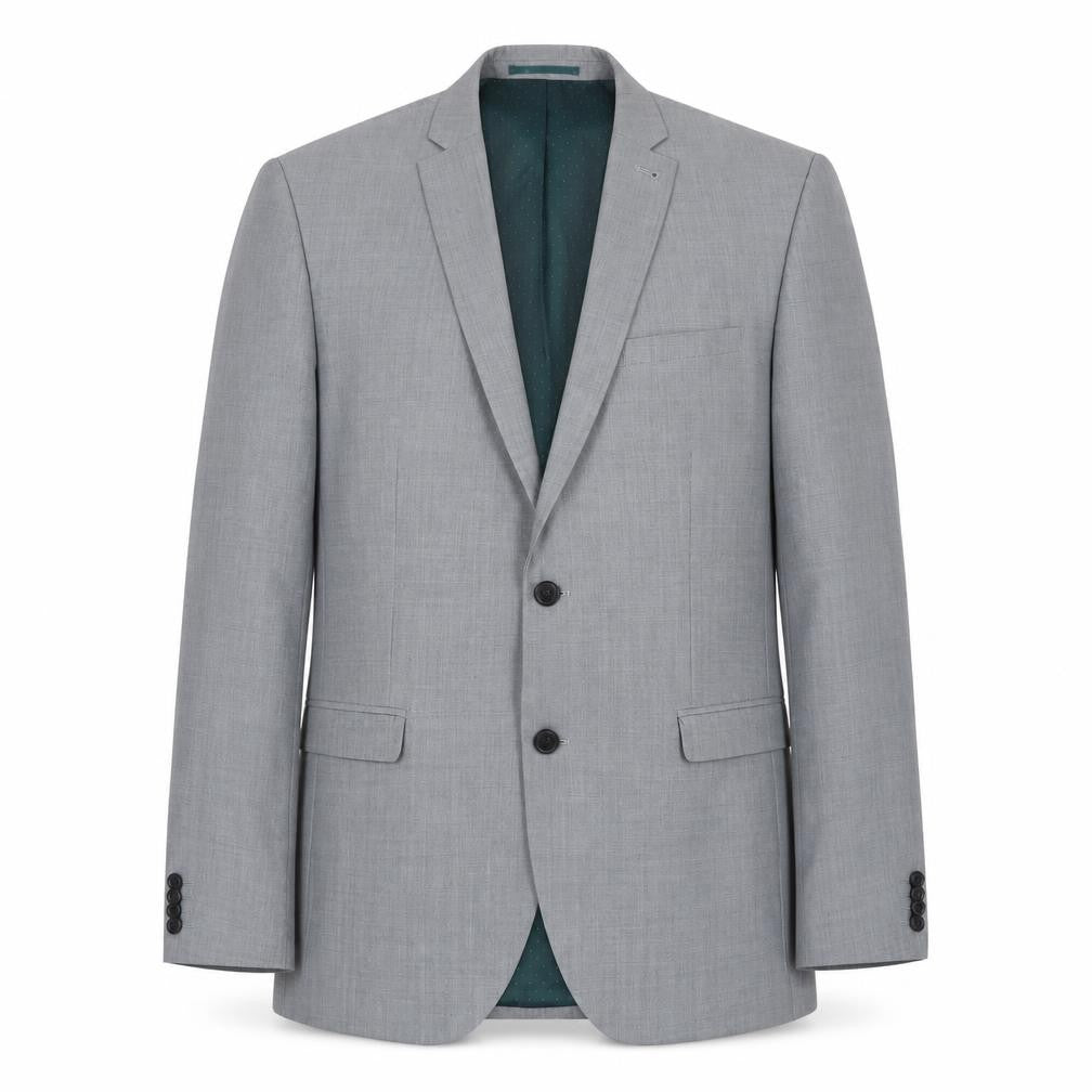Front view of Next men’s grey wool jacket suit jacket, size 42, regular