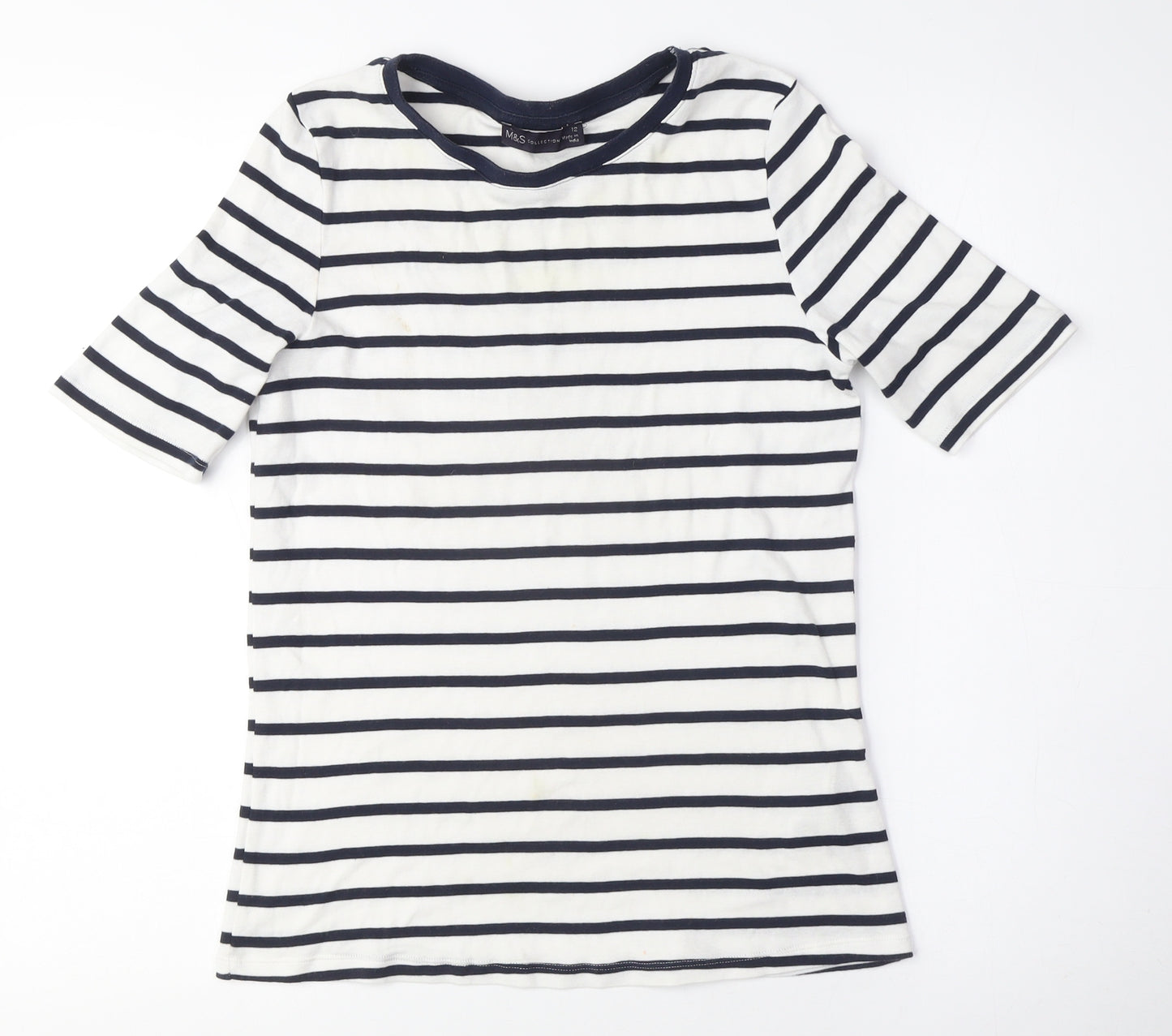 Marks and Spencer Women's Striped Crew Neck T-Shirt