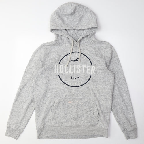Hollister Unisex Grey Pullover Hoodie L