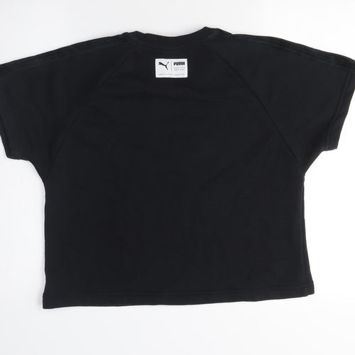 Puma Unisex Black Cotton T-Shirt, Short Sleeve, Size S