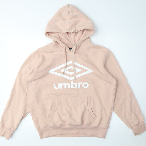 Umbro Women's Pink Pullover Hoodie, Size M, Sports Casual Look