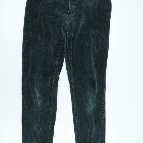 Cobra Womens Green Cotton Trousers Size 26 in L28 in Regular Zip