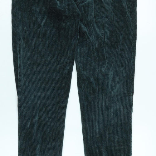 Cobra Womens Green Cotton Trousers Size 26 in L28 in Regular Zip