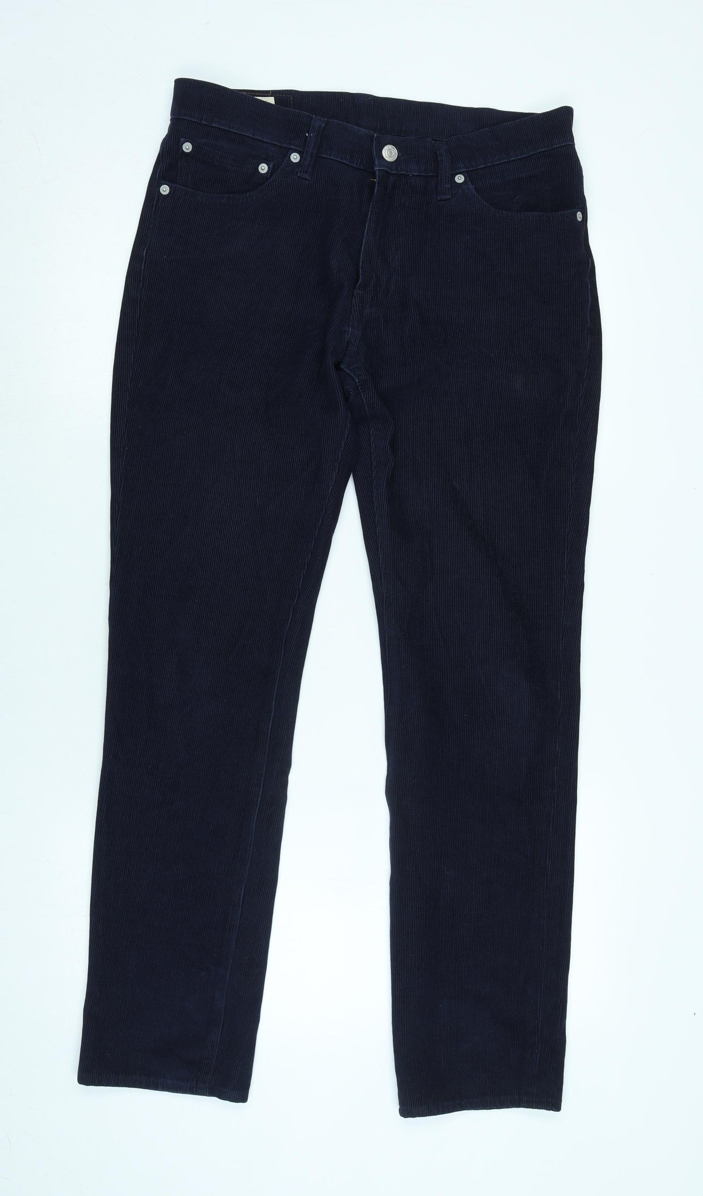 Levi's Mens Blue Cotton Blend Trousers Size 32 in L31 in Regular Zip