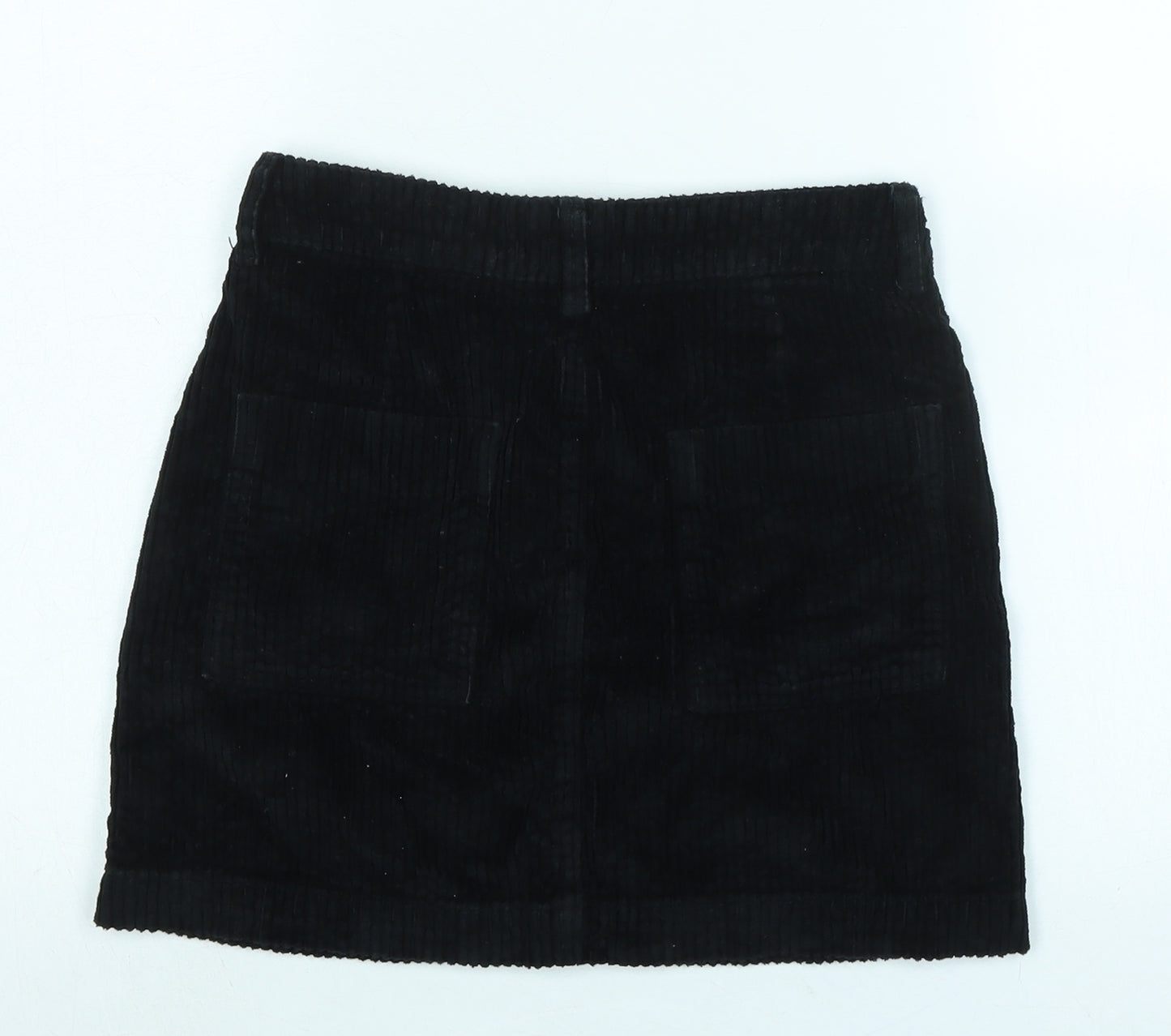 BDG Womens Black Cotton Blend A-Line Skirt Size XS Zip