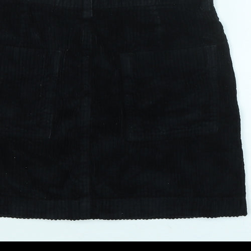 BDG Womens Black Cotton Blend A-Line Skirt Size XS Zip