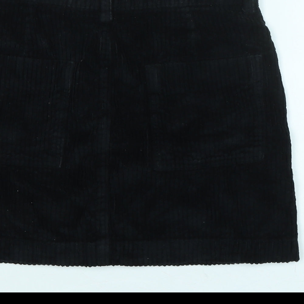 BDG Womens Black Cotton Blend A-Line Skirt Size XS Zip