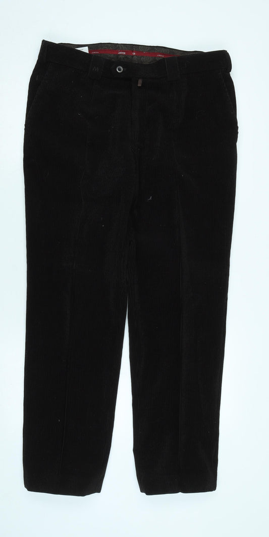 Becker Mens Brown Cotton Blend Trousers Size 36 in L30 in Regular Zip