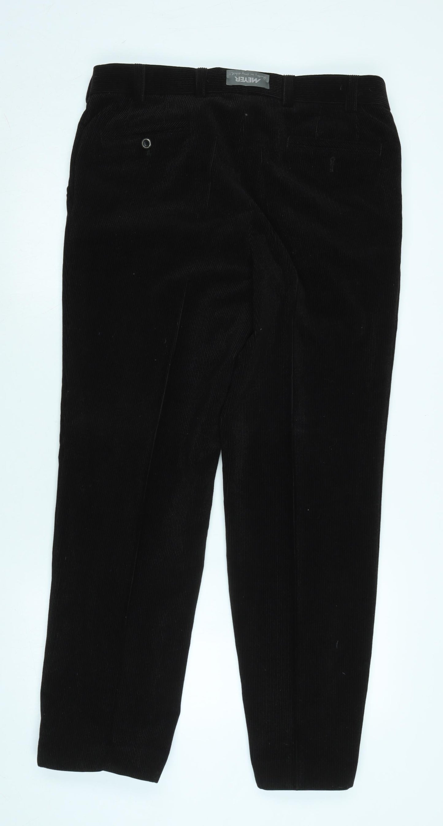 Becker Mens Brown Cotton Blend Trousers Size 36 in L30 in Regular Zip