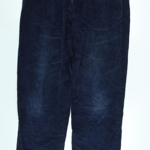 lands end Mens Blue Elastane Trousers Size 30 in L32 in Regular Zip