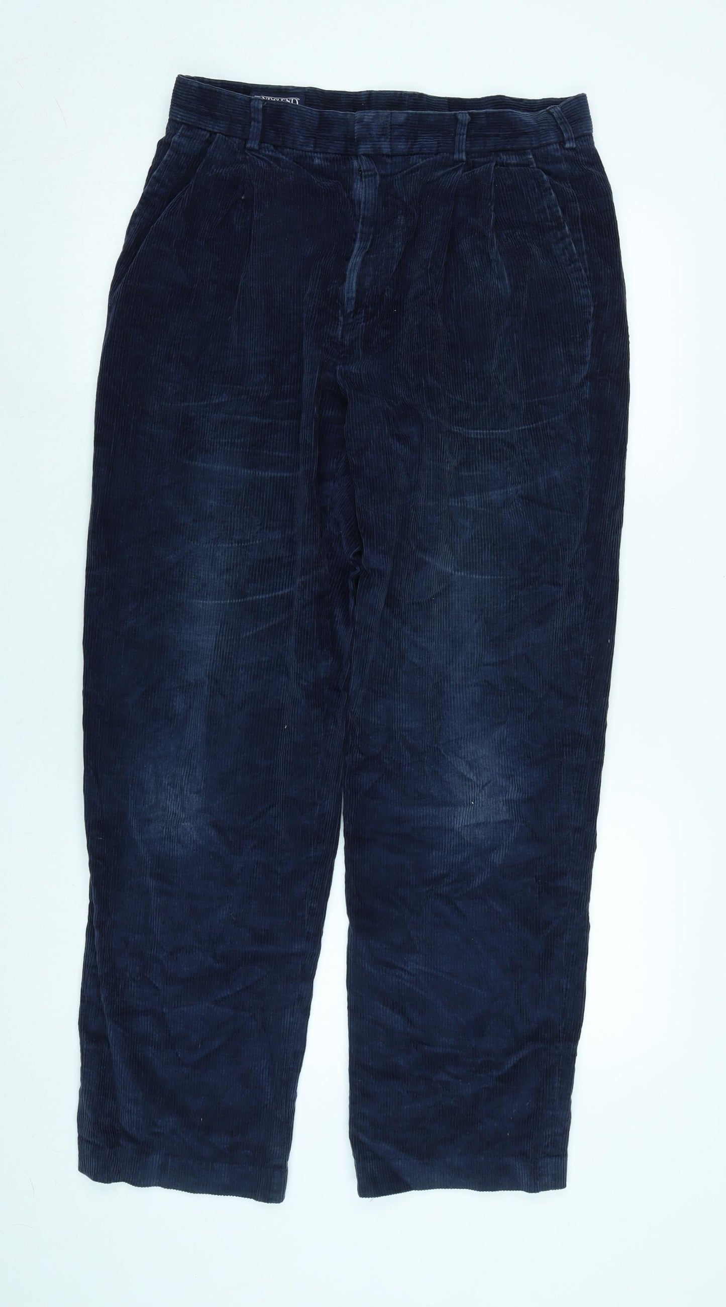 lands end Mens Blue Elastane Trousers Size 30 in L32 in Regular Zip
