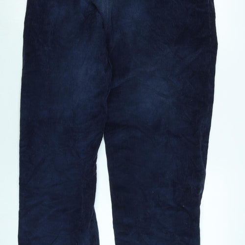 lands end Mens Blue Elastane Trousers Size 30 in L32 in Regular Zip