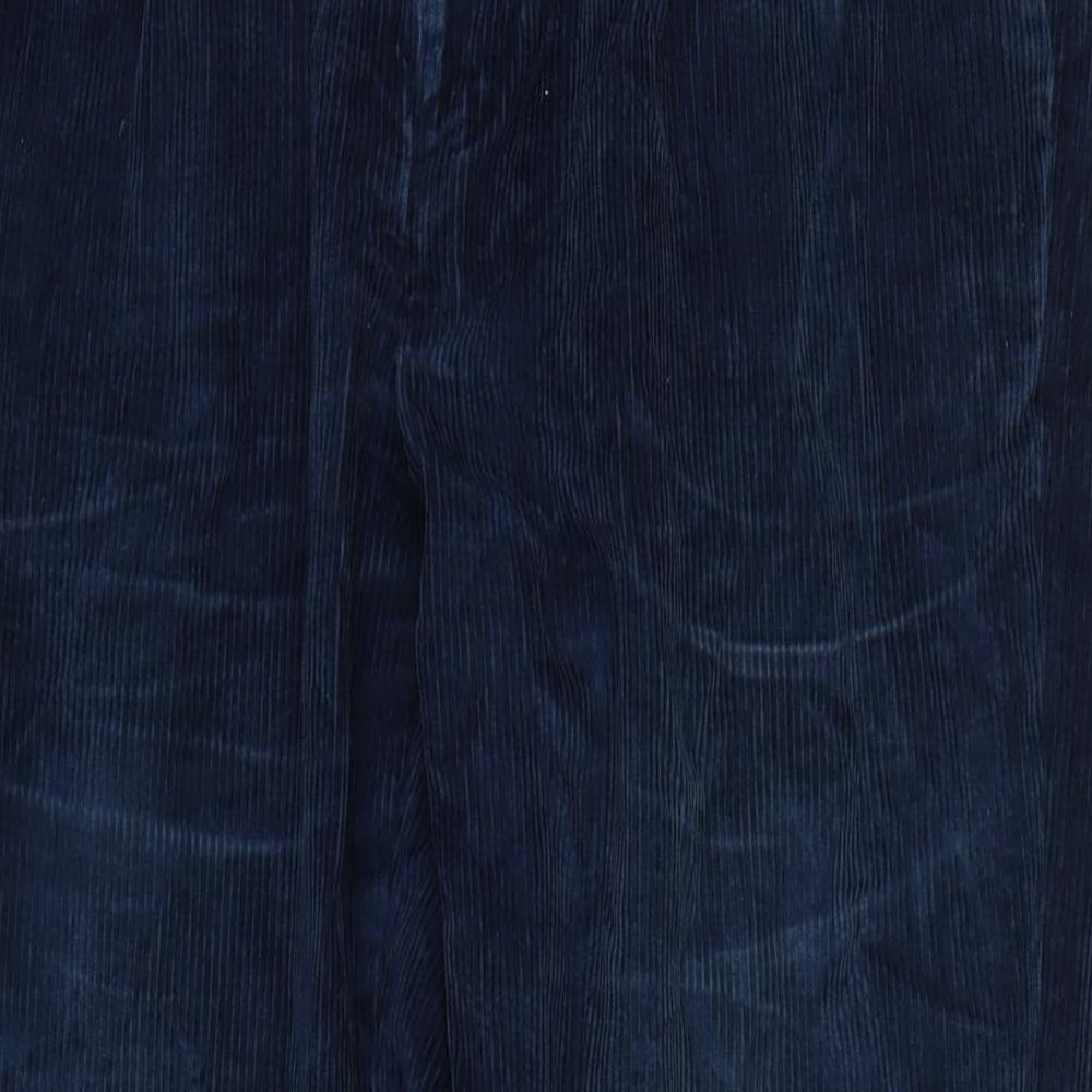 lands end Mens Blue Elastane Trousers Size 30 in L32 in Regular Zip