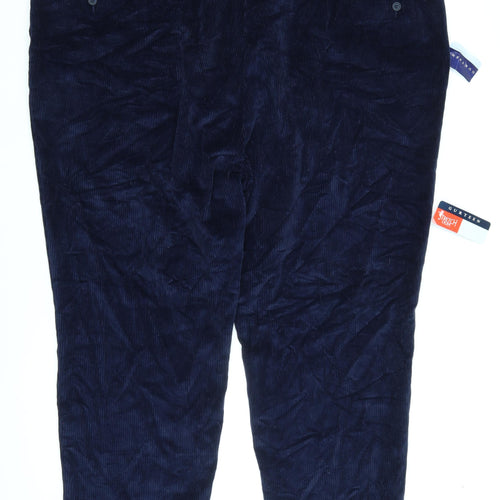 Gurteen Mens Blue Cotton Windbreaker Trousers Size 54 in L28 in Relaxed Zip