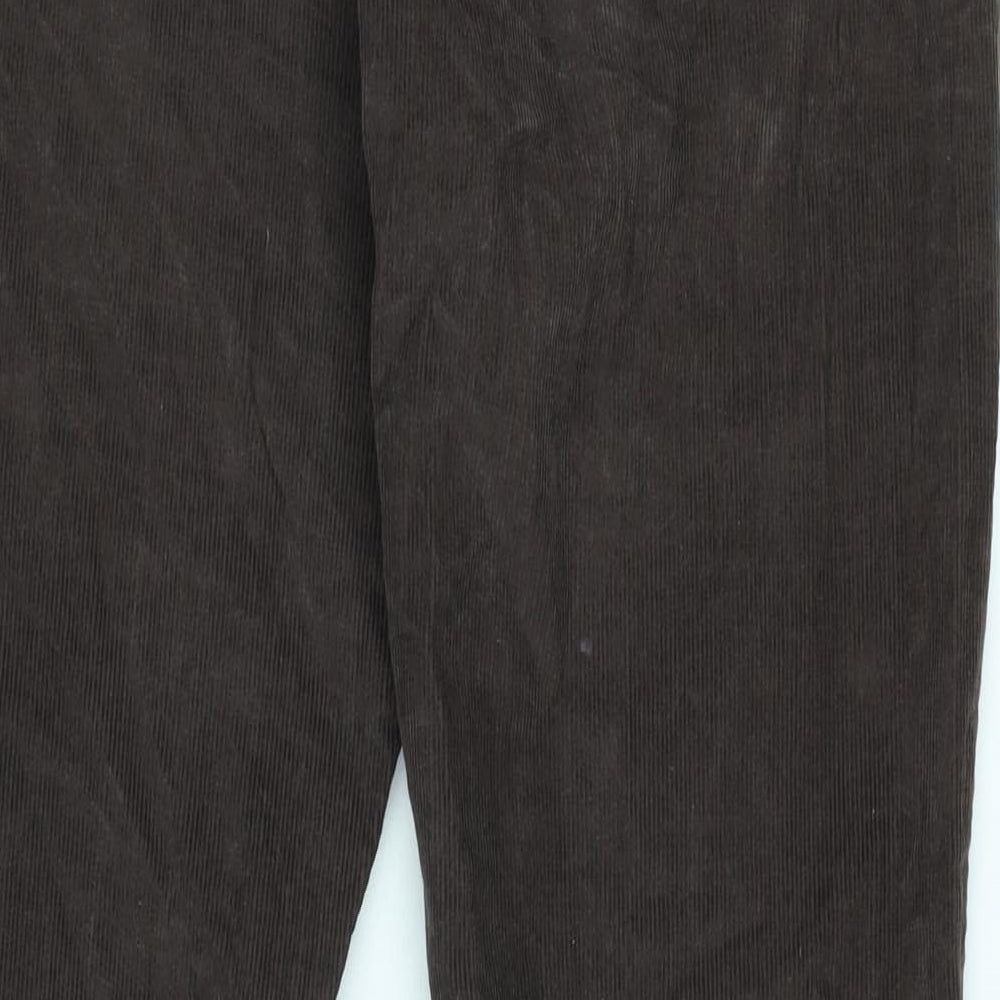 Crew Clothing Mens Brown Cotton Blend Trousers Size 34 in L34 in Regular Zip