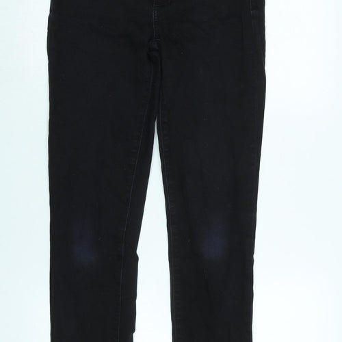 Gap Womens Black Cotton Blend Straight Jeans Size 28 in L29 in Regular Zip