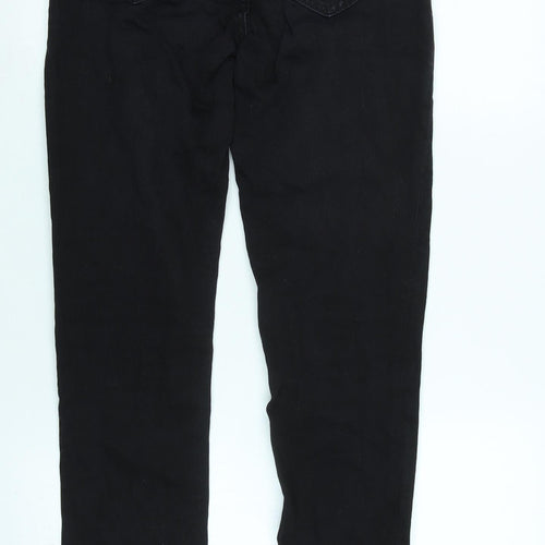 Gap Womens Black Cotton Blend Straight Jeans Size 28 in L29 in Regular Zip