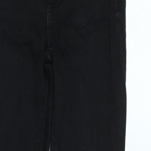 Gap Womens Black Cotton Blend Straight Jeans Size 28 in L29 in Regular Zip