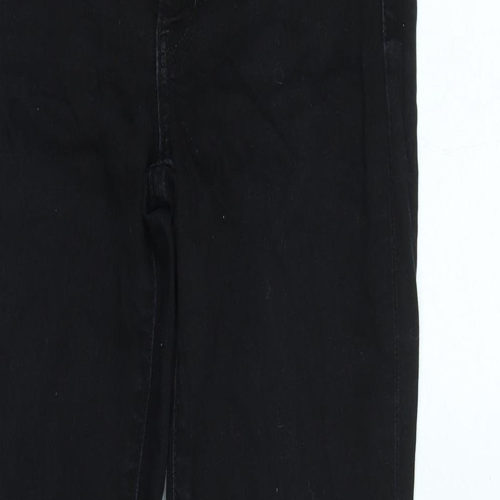 Gap Womens Black Cotton Blend Straight Jeans Size 28 in L29 in Regular Zip