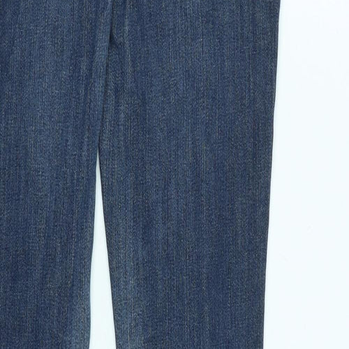 Lee Womens Blue Cotton Blend Straight Jeans Size 28 in L29 in Regular Zip