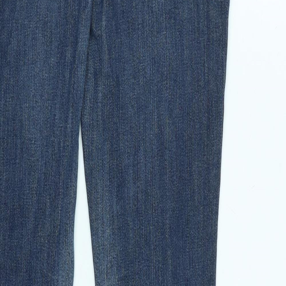 Lee Womens Blue Cotton Blend Straight Jeans Size 28 in L29 in Regular Zip