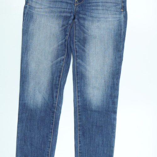 American Eagle Womens Blue Cotton Blend Straight Jeans Size 28 in L27 in Regular Zip