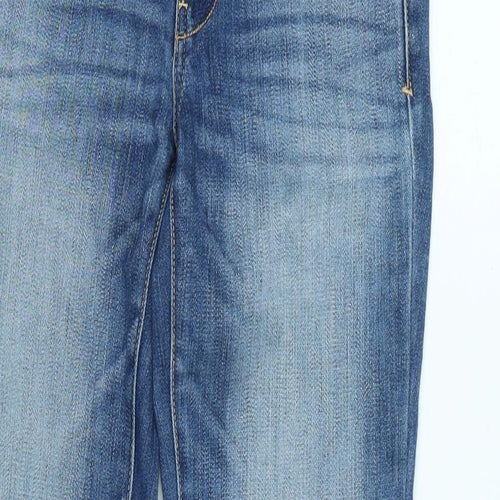 American Eagle Womens Blue Cotton Blend Straight Jeans Size 28 in L27 in Regular Zip