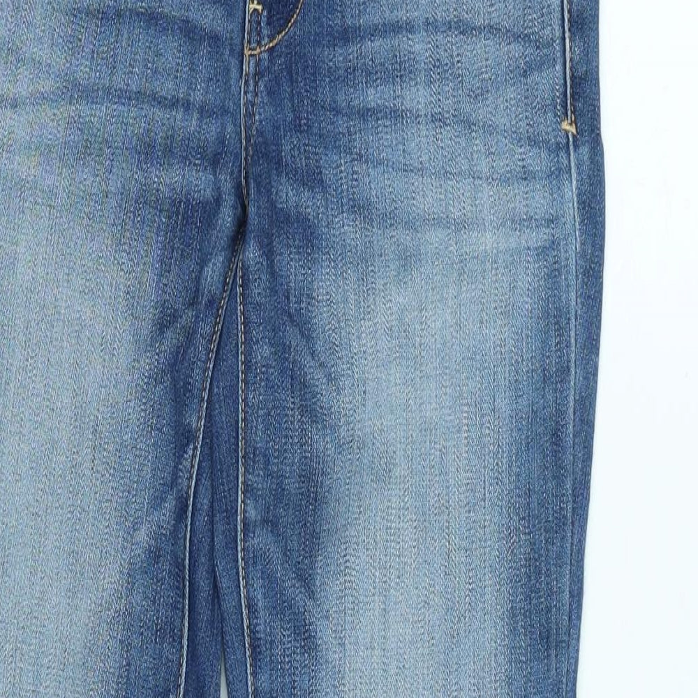 American Eagle Womens Blue Cotton Blend Straight Jeans Size 28 in L27 in Regular Zip