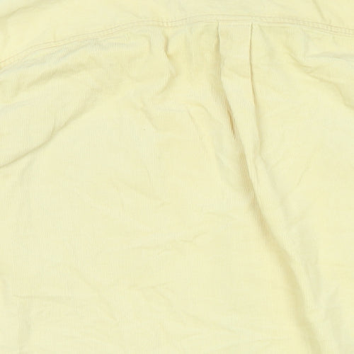 hamshead Mens Yellow Cotton Blend Button-Up Size 2XL Collared Button