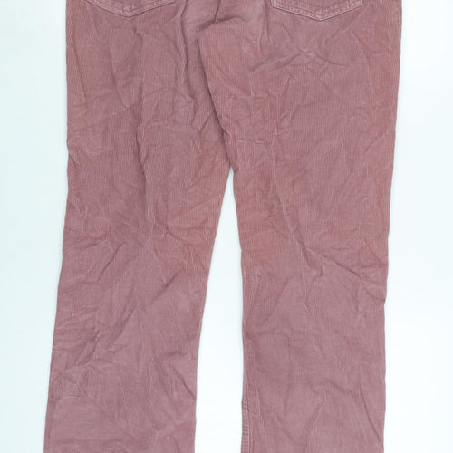 United Colors of Benetton Womens Pink Cotton Blend Trousers Size 30 in L31 in Regular Zip